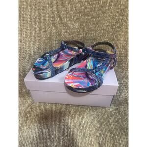 MADDEN GIRL Royal Colorful Swirl Rhinestone Summer Sandals 2 New in Box